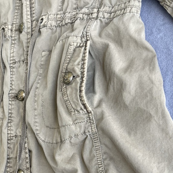 Johnny Was Jacket Women Large Green Embroidered Patchwork Button Up Military - Picture 14 of 16